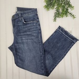 Current Elliott Jeans Cropped Ankle Straight Leg Size 28 Raw Hem Comfy